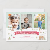 おもしろいクリスクルー3枚のフォトジンジャーブレッドタウン シーズンカード (正面)