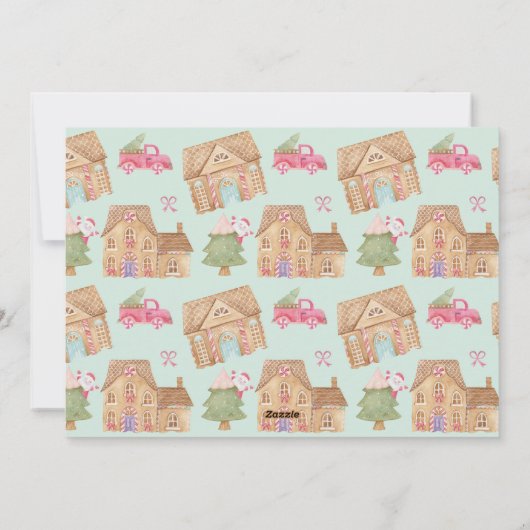 おもしろいクリスクルー3枚のフォトジンジャーブレッドタウン シーズンカード (裏面)