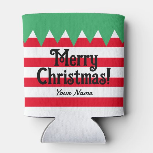 おもしろいクリストライプのス小妖精や小人スーツパーソナライズされた 缶クーラー (裏面)