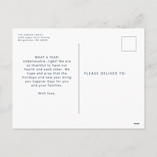 おもしろいクリスマスああ海軍じゃなかったおもしろい シーズンポストカード (裏面)