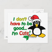 おもしろいクリスマスいい子にならなくかわいい! シーズンポストカード (正面/裏面)