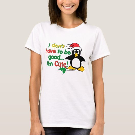 おもしろいクリスマスいい子にならなくかわいい! Tシャツ (正面)