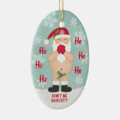 おもしろいクリスマスいけなかわいいカスタムサンタ セラミックオーナメント (右)