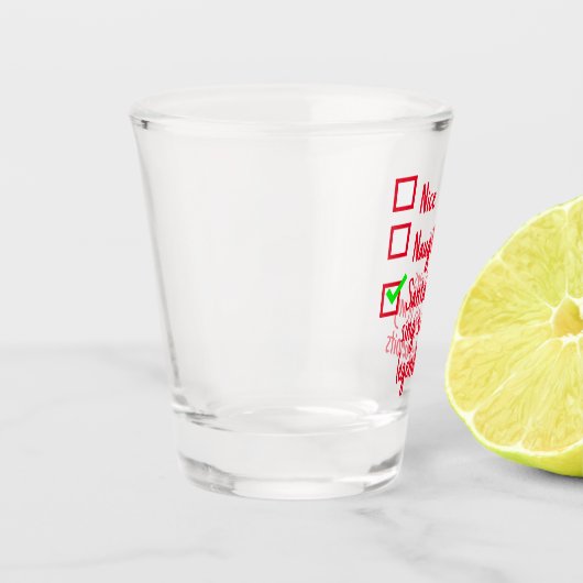 おもしろいクリスマスいけなサンタかニース ショットグラス (左)