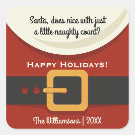 おもしろいクリスマスいけなサンタクロース スクエアシール
