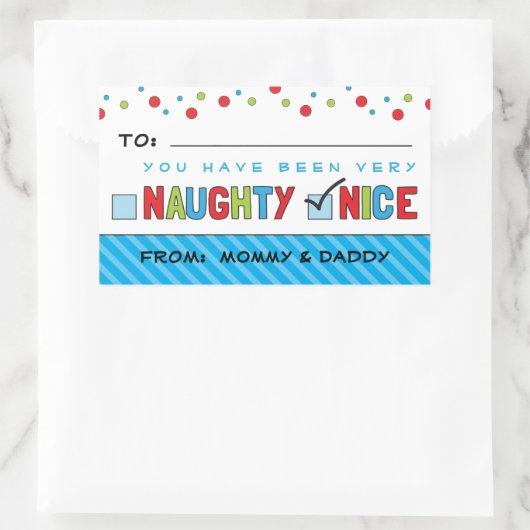 おもしろいクリスマスいけなリストまたは素敵なギフトシール 長方形シール (バッグ)