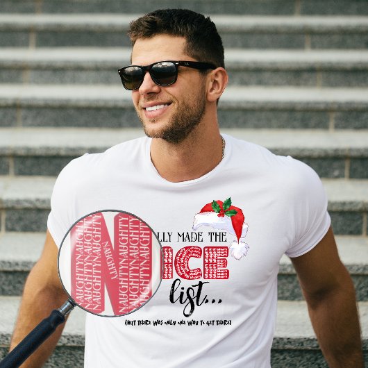 おもしろいクリスマスいけなリスト皮肉なサンタ Tシャツ