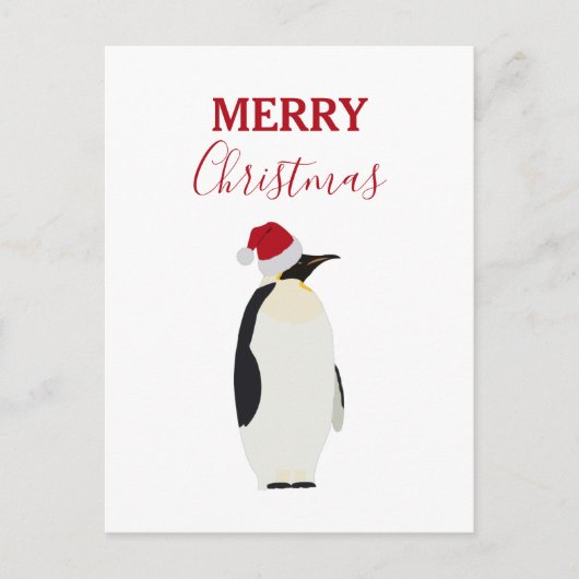 おもしろいクリスマスおもしろいペンギン シーズンポストカード (正面)