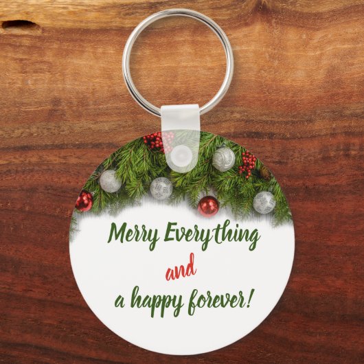 おもしろいクリスマスおよび新年前向き引用文オーナメント キーホルダー (正面)