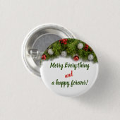 おもしろいクリスマスおよび新年前向き引用文オーナメント 缶バッジ (正面&裏面)