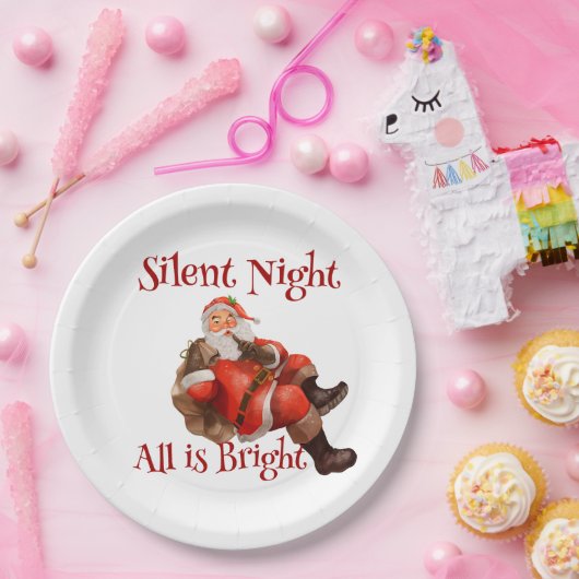 おもしろいクリスマスかわいいサンタクロース ペーパープレート (パーティー)