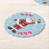 おもしろいクリスマスかわいいサンタホホホホホー漫画 ペーパーコースター (アングル)