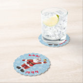 おもしろいクリスマスかわいいサンタホホホホホー漫画 ペーパーコースター (インサイチュ)