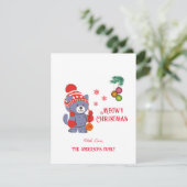おもしろいクリスマスかわいい猫クリスマスグリーティング カード (スタンド正面)