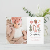 おもしろいクリスマスが大好きな子ども写真娘 シーズンカード (スタンド正面)