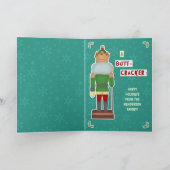 おもしろいクリスマスくるみ割り間抜けカーホリデージョーク シーズンカード (内部)