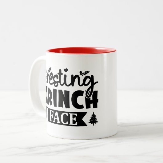 おもしろいクリスマスことわざ、休日引用文) ツートーンマグカップ (正面左)