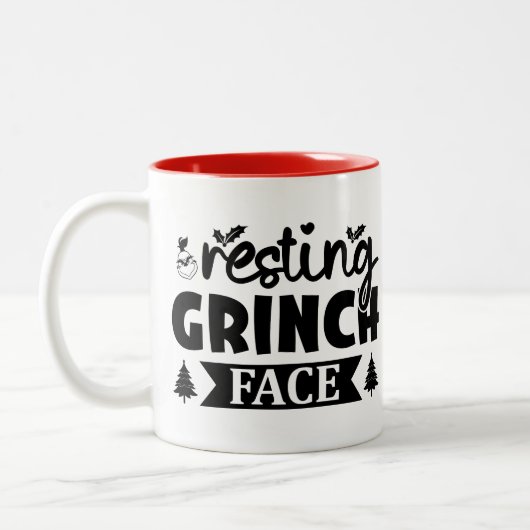 おもしろいクリスマスことわざ、休日引用文) ツートーンマグカップ (左)