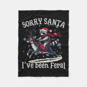 おもしろいクリスマスごめんねサンタ フリースブランケット (正面)