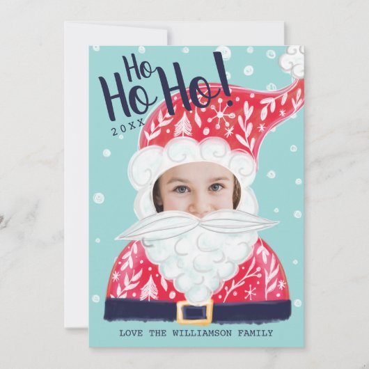 おもしろいクリスマスすてきホリデーサンタクロース写真カード シーズンカード (正面)