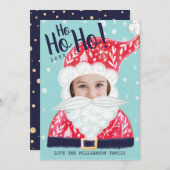 おもしろいクリスマスすてきホリデーサンタクロース写真カード シーズンカード (正面/裏面)