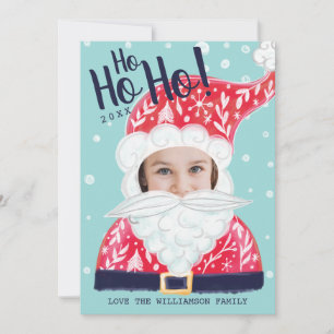おもしろいクリスマスすてきホリデーサンタクロース写真カード シーズンカード