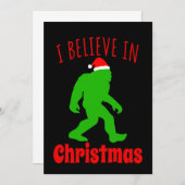 おもしろいクリスマスに信じBigfoot I サンキューカード (正面/裏面)