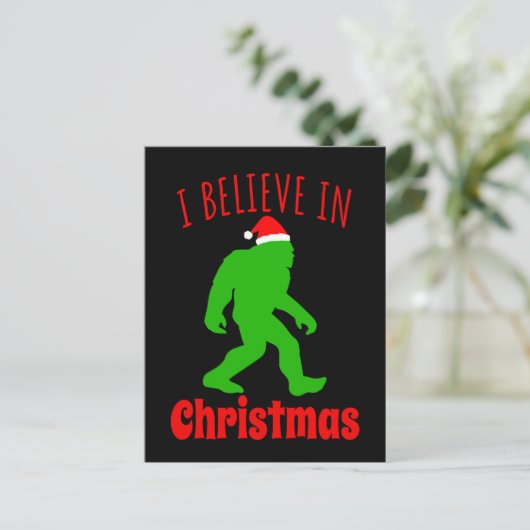 おもしろいクリスマスに信じBigfoot I ポストカード (スタンド正面)