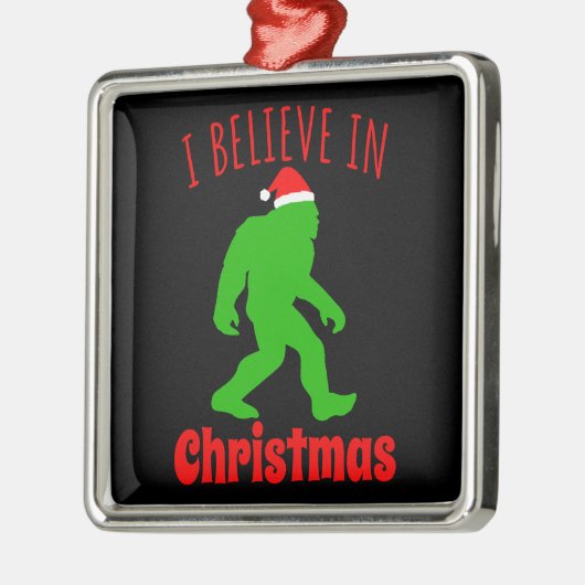 おもしろいクリスマスに信じBigfoot I メタルオーナメント (左)