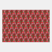 おもしろいクリスマスに帰るトランプ・サンタハット ラッピングペーパーシート (正面2)