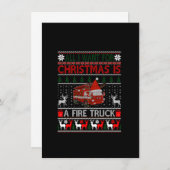 おもしろいクリスマスに欲しい醜い消防車Sw 招待状 (正面/裏面)