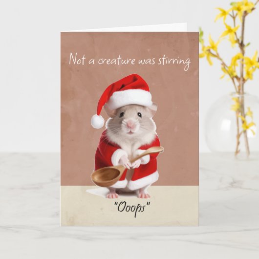 おもしろいクリスマスに生き物が動いていなかった カード (黄色い花)