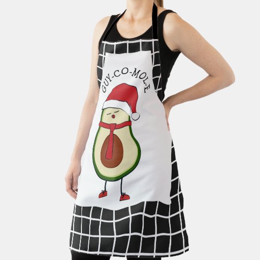 おもしろいクリスマスのアボカド エプロン (インサイチュ)
