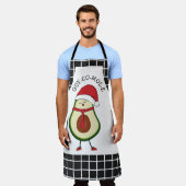 おもしろいクリスマスのアボカド エプロン (着用した状態)
