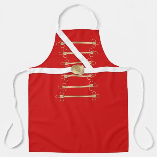 おもしろいクリスマスのエプロンくるみ割り兵士の衣装 エプロン (正面)