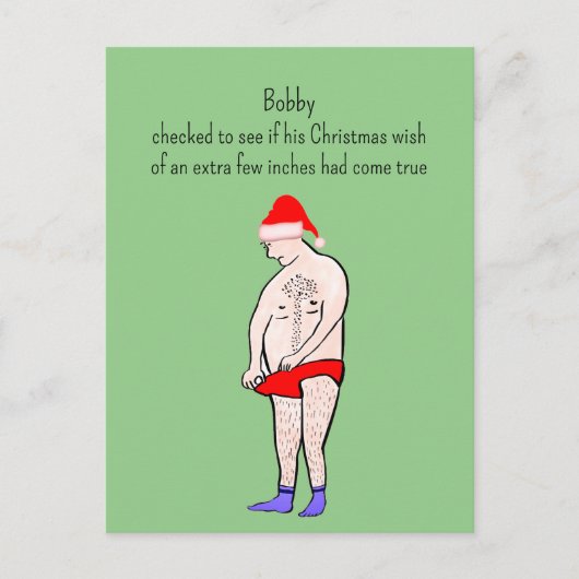 おもしろいクリスマスのカスタマイズ ポストカード (正面)