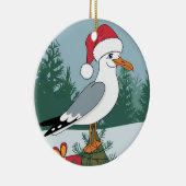 おもしろいクリスマスのカモメのチップ – クリスマスカモメ セラミックオーナメント (右)