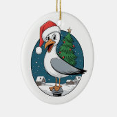 おもしろいクリスマスのカモメのチップ – クリスマスカモメ セラミックオーナメント (右)