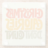 おもしろいクリスマスのカロリー数デザイン ガラスコースター (裏面)