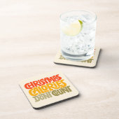 おもしろいクリスマスのカロリー数デザイン コースター (右側)