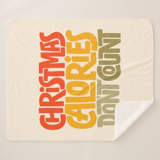 おもしろいクリスマスのカロリー数デザイン シェルパブランケット (正面(横))