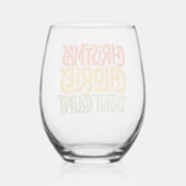 おもしろいクリスマスのカロリー数デザイン ステムなしワイングラス (裏面)