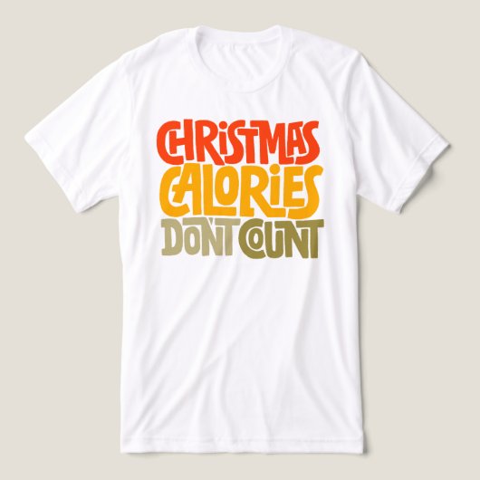 おもしろいクリスマスのカロリー数デザイン トライブレンドTシャツ (デザイン正面)