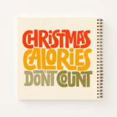 おもしろいクリスマスのカロリー数デザイン ノートブック (裏面)