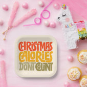おもしろいクリスマスのカロリー数デザイン ペーパープレート (パーティー)