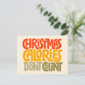 おもしろいクリスマスのカロリー数デザイン ポストカード (スタンド正面)