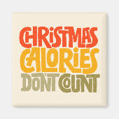 おもしろいクリスマスのカロリー数デザイン マグネット (正面)
