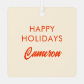 おもしろいクリスマスのカロリー数デザイン メタルオーナメント (裏面)