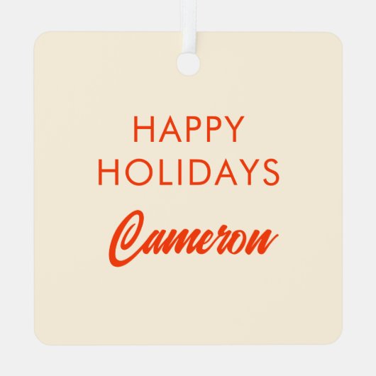 おもしろいクリスマスのカロリー数デザイン メタルオーナメント (裏面)