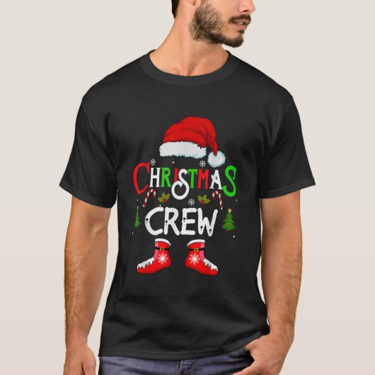 おもしろいクリスマスのクルークリスマス分隊サンタファミリーパジャム Tシャツ (正面)